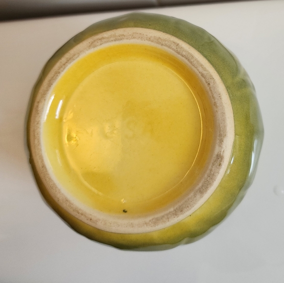 Vintage USA 78 Shawnee Pottery Corn King Sugar Bowl Yellow and Green (B) - Picture 4 of 5